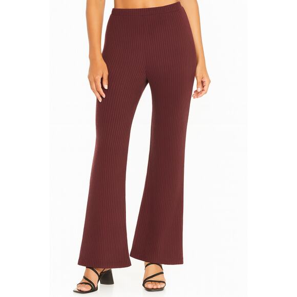 n:Philanthropy Ribbed Knit High Rise Pull On Wide Leg Pants Red XS NWT - Picture 1 of 9